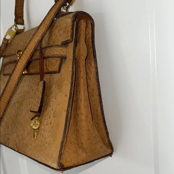 Vintage Pedro Mayorga Ostrich Satchel (like Hermes Kelly Bag or Sac à Dépêches) - Picture 6 of 17